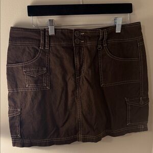 Sonoma Brown Cargo Skort with Contrast Stitching